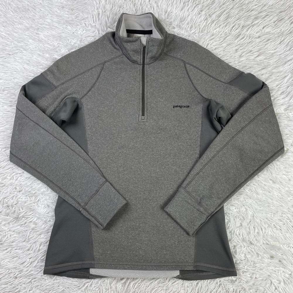 Patagonia Sweater Mens Small Gray Stretch Velocity Zip-Neck Pullover Fleece‎ Men